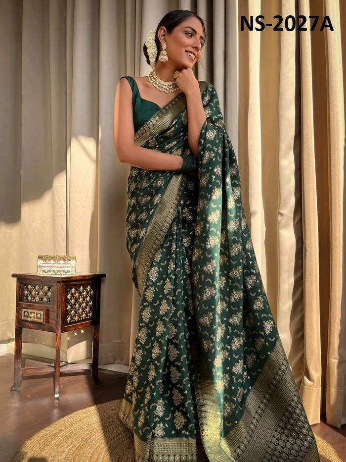 Beautiful Silk Printed Saree With Unstitched Blouse