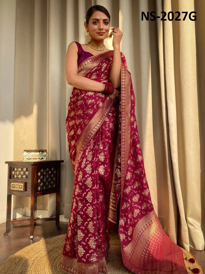 Beautiful Silk Printed Saree With Unstitched Blouse