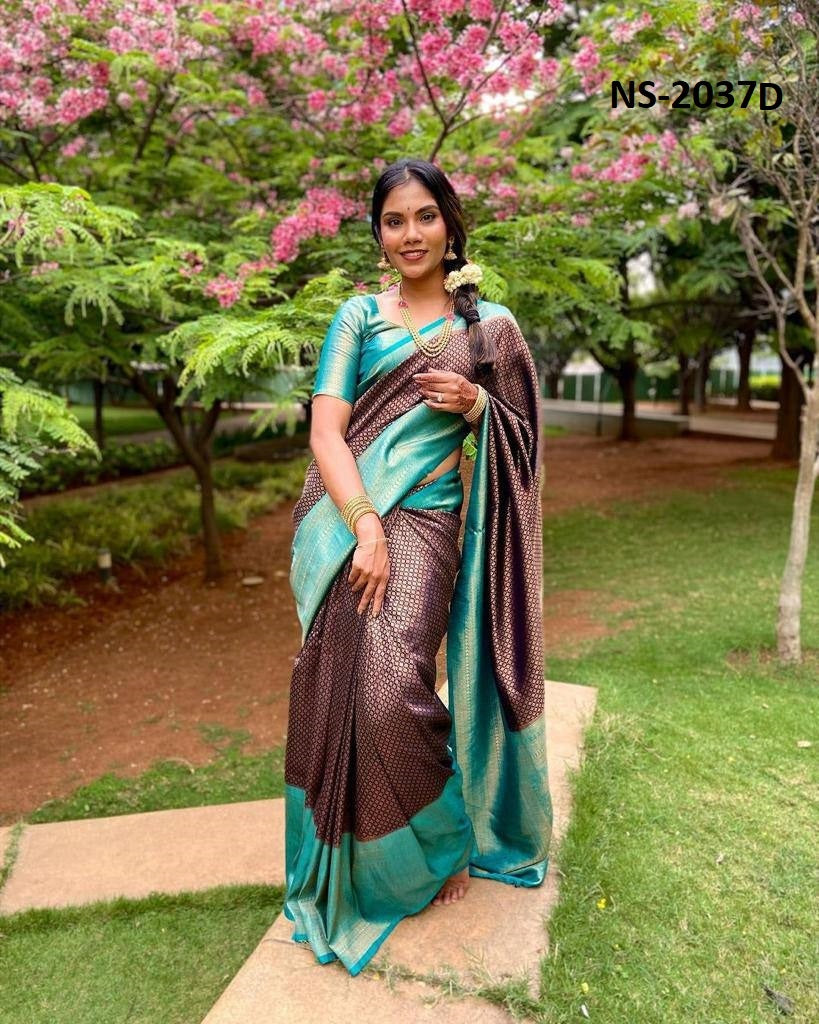 Beautiful Silk Printed Saree With Unstitched Blouse