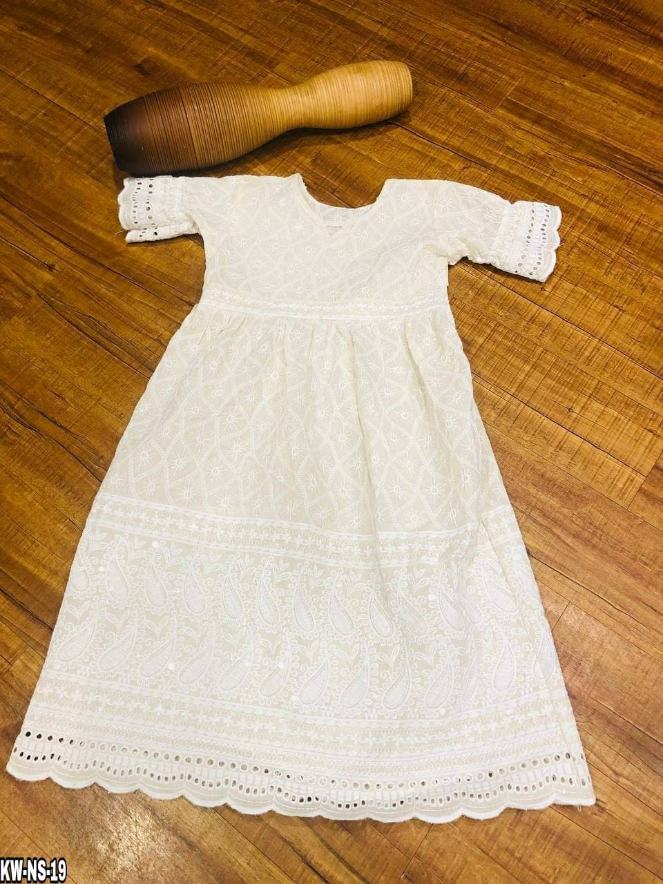 Chikankari Readymade Gown For kids