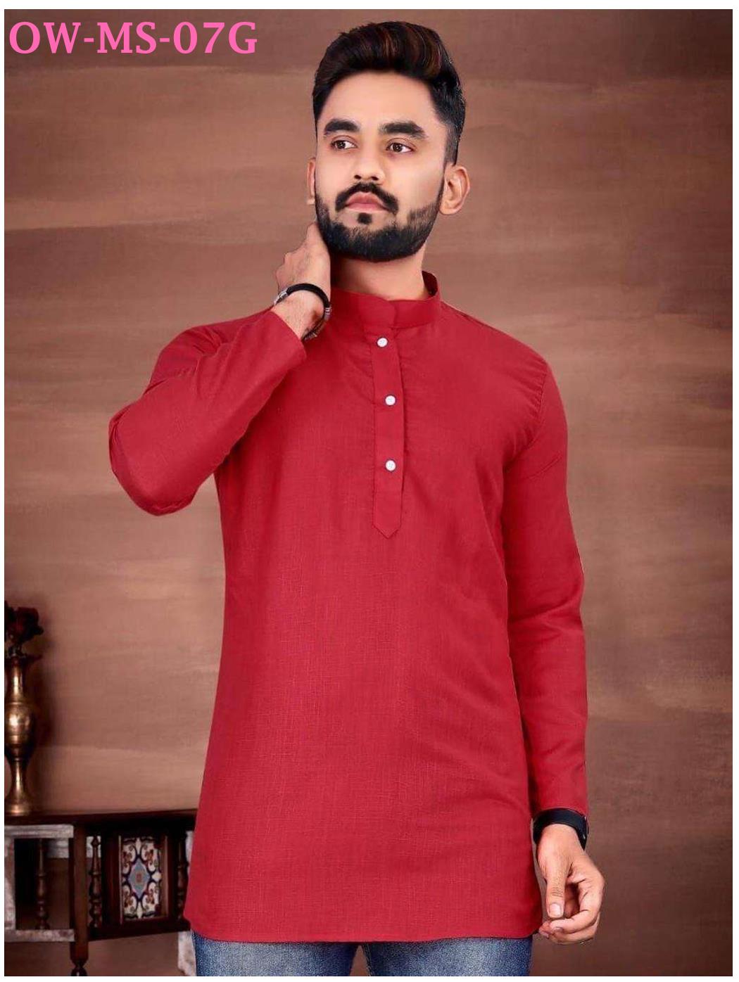 Sto 7Xl Casual Wear Cotton Blend Men’S Solid Kurta Collection