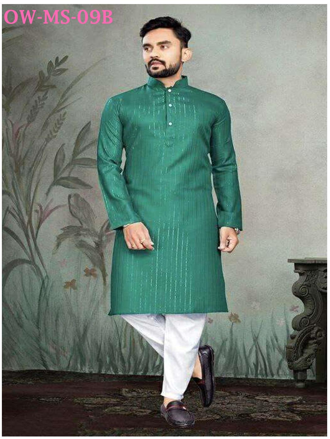 S To 7Xl Men’S Cotton Kurta &Payjama Lurex Work Concept