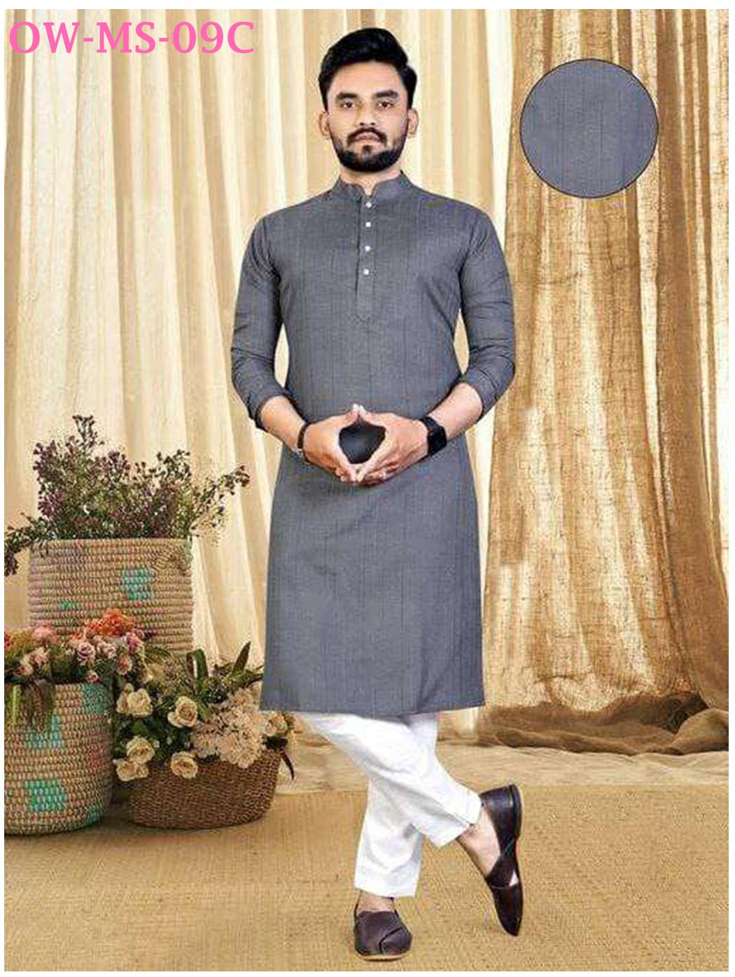 S To 7Xl Men’S Cotton Kurta &Payjama Lurex Work Concept