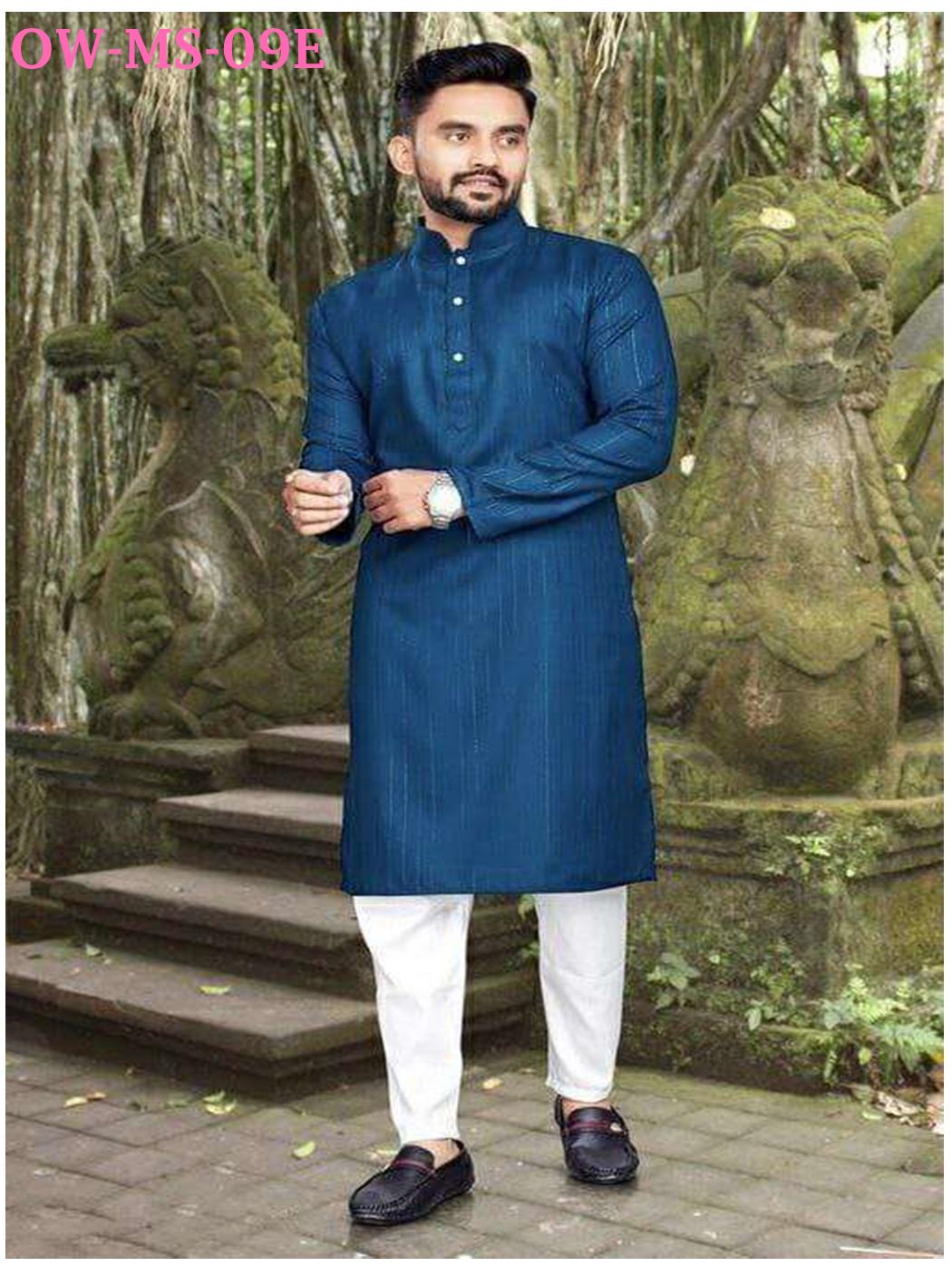 S To 7Xl Men’S Cotton Kurta &Payjama Lurex Work Concept