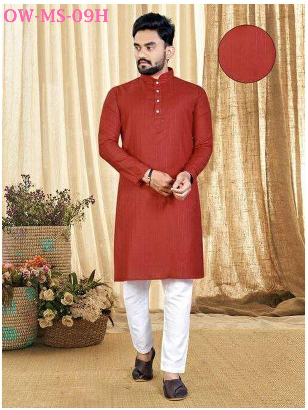 S To 7Xl Men’S Cotton Kurta &Payjama Lurex Work Concept