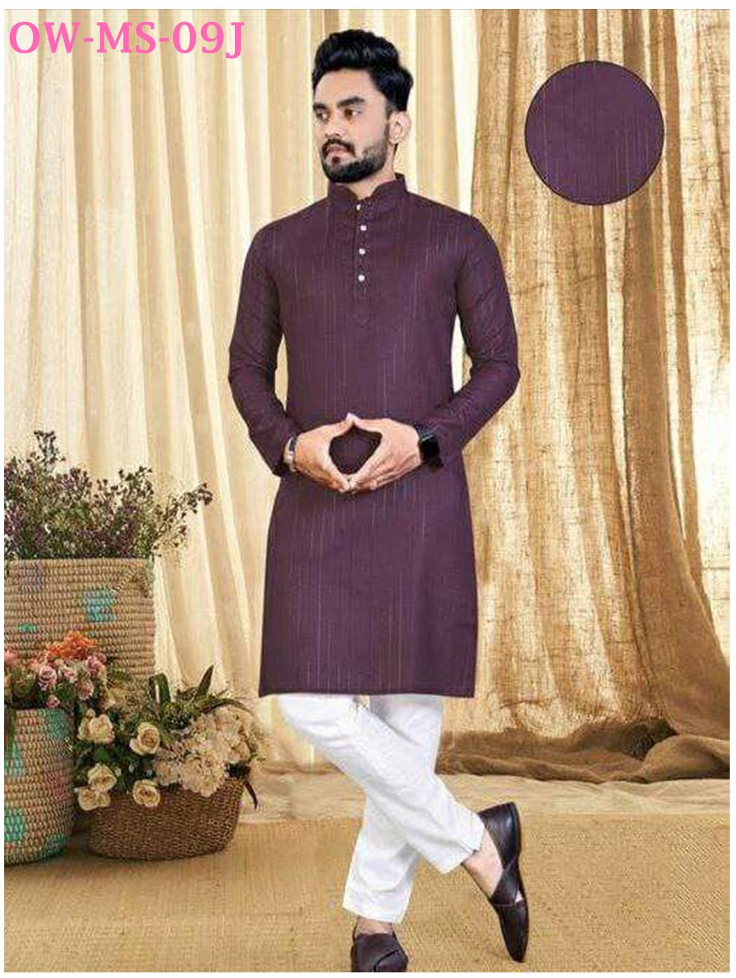 S To 7Xl Men’S Cotton Kurta &Payjama Lurex Work Concept