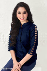 Daily Wear Heavy Crepe Kurti with Buttons