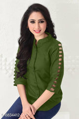 Daily Wear Heavy Crepe Kurti with Buttons