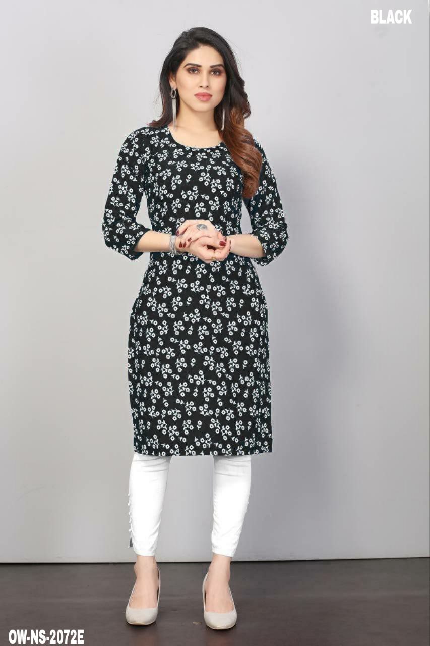 Crepe Printed Kurti Top For Women's/Krep dicetak kurti atas untuk wanita