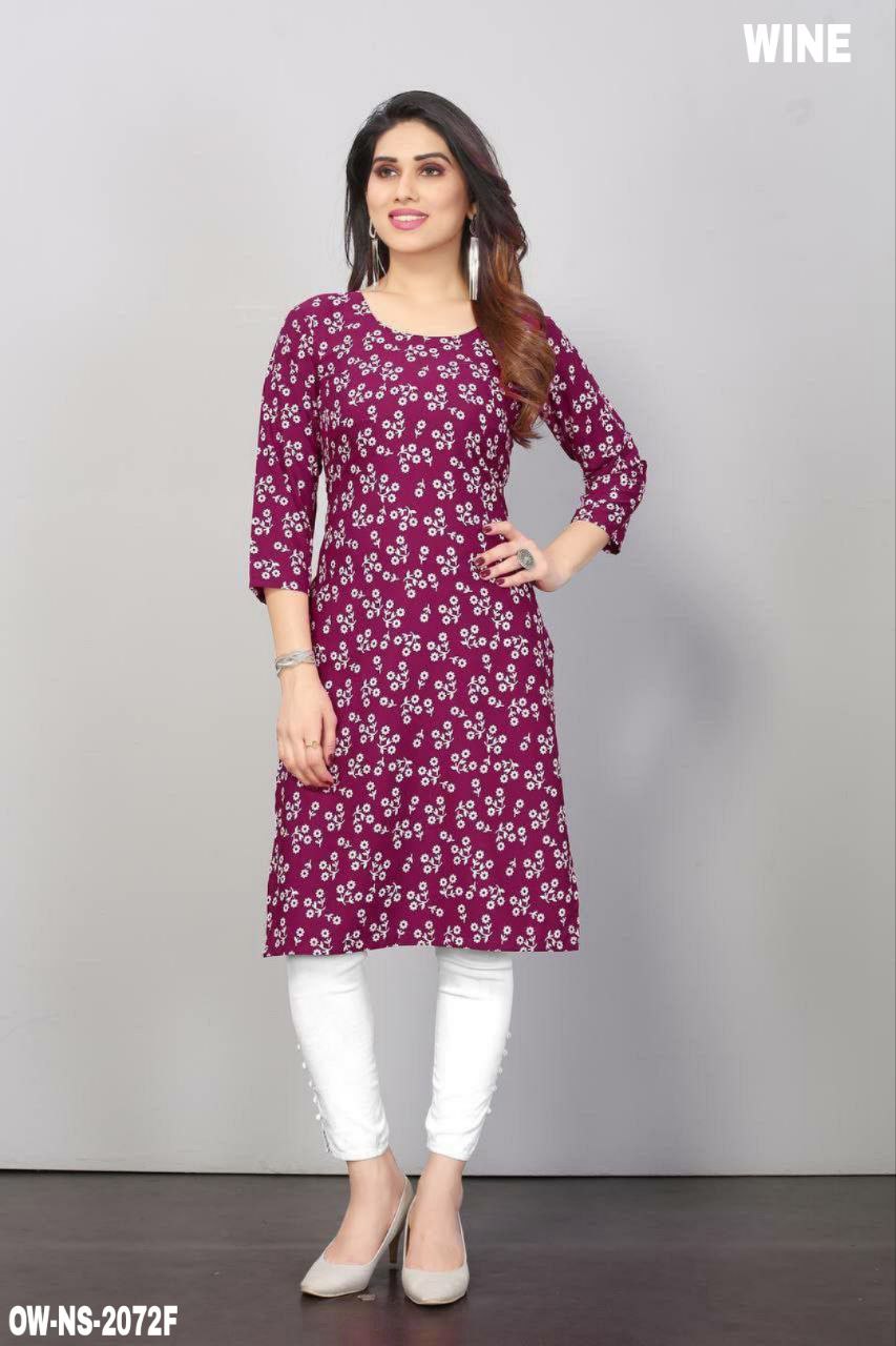 Crepe Printed Kurti Top For Women's/Krep dicetak kurti atas untuk wanita