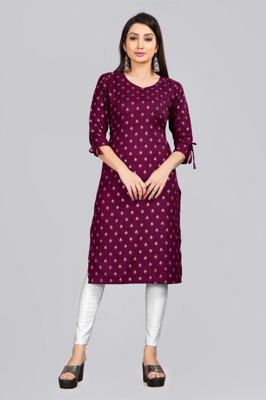 Crepe Printed Kurti Top For Women's/Krep dicetak kurti atas untuk wanita