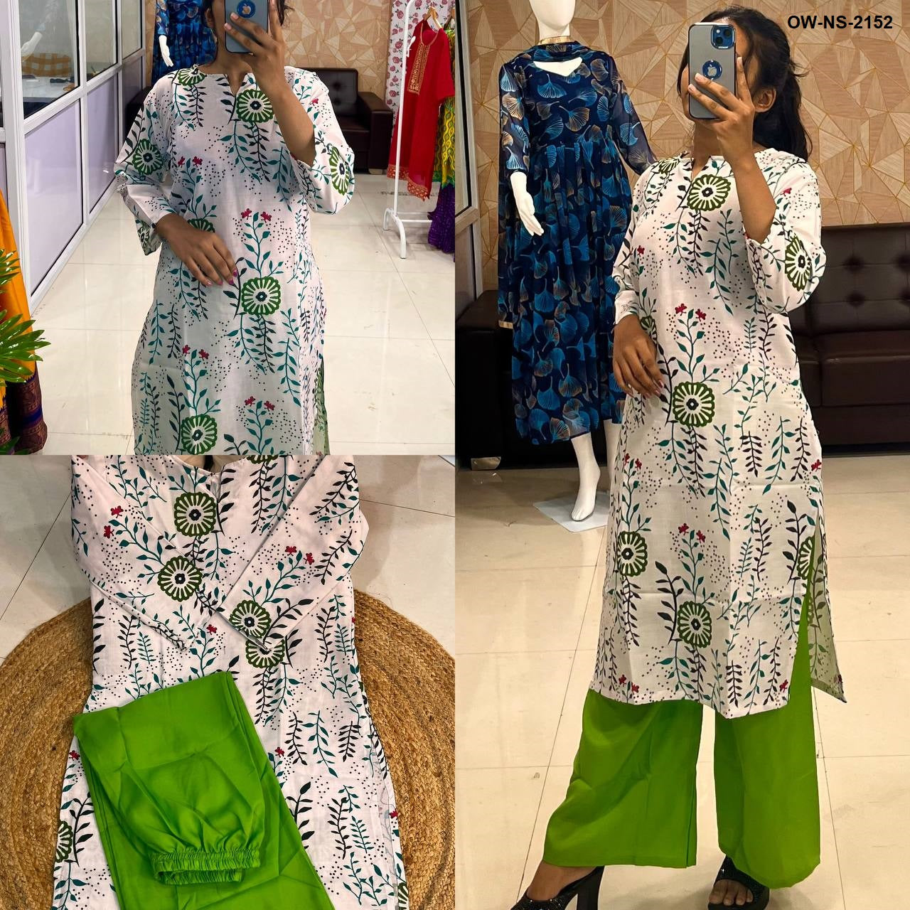 Trendy Cotton Rayon Printed Kurti With Pant