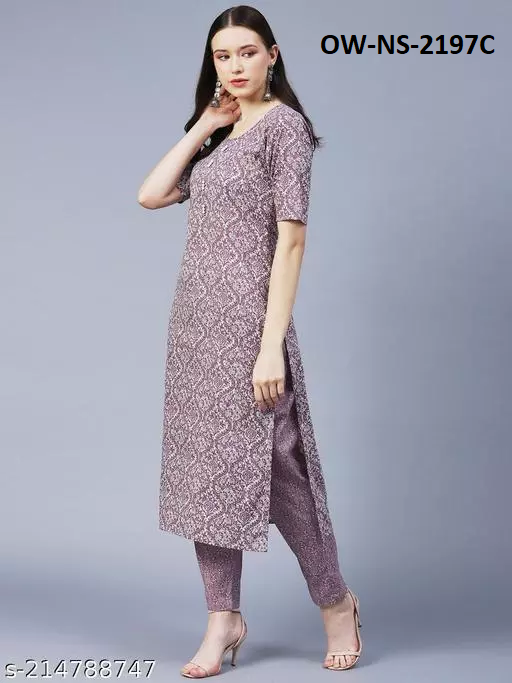 Step Out in Style: Fashion-Forward Women's Printed Kurti & Pant Set!