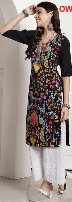 Digital Print Rayon Kurti - Stylish & Comfortable