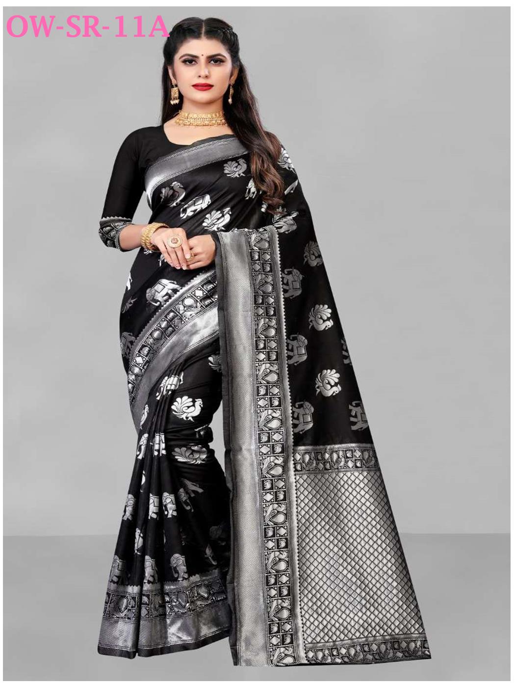 Presenting Sophisticated Occasion Wear Soft Litchi Silk Saree With Zari Weaving Border Work Concept