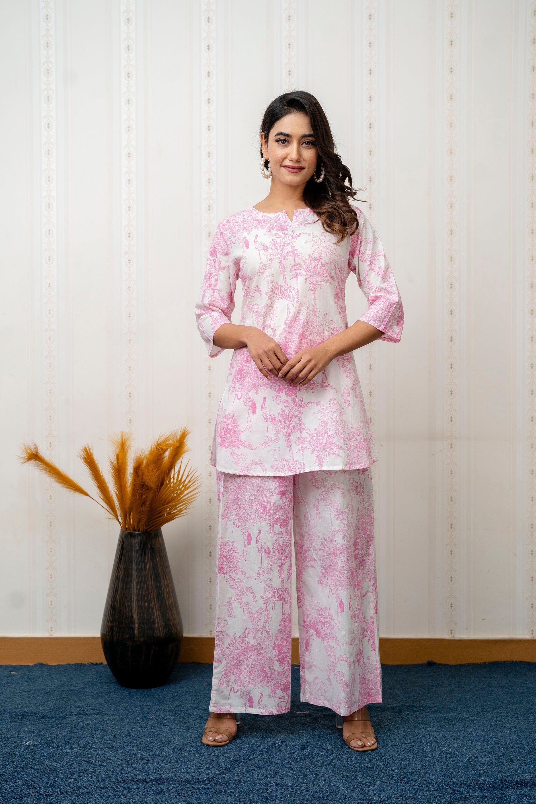 Blush Medow pink Rayon Co-ord set