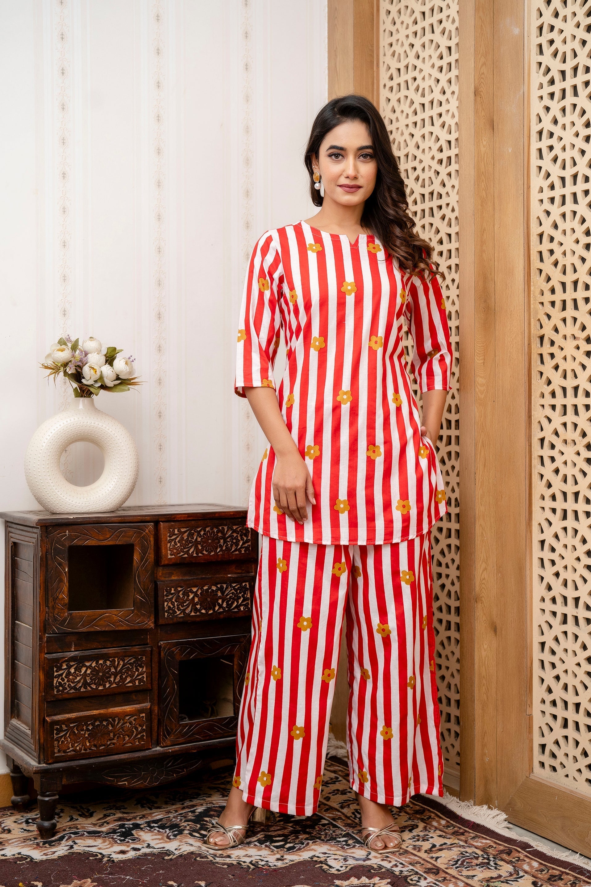 Timeless Style in a Bold Print Rayon Co-ord set