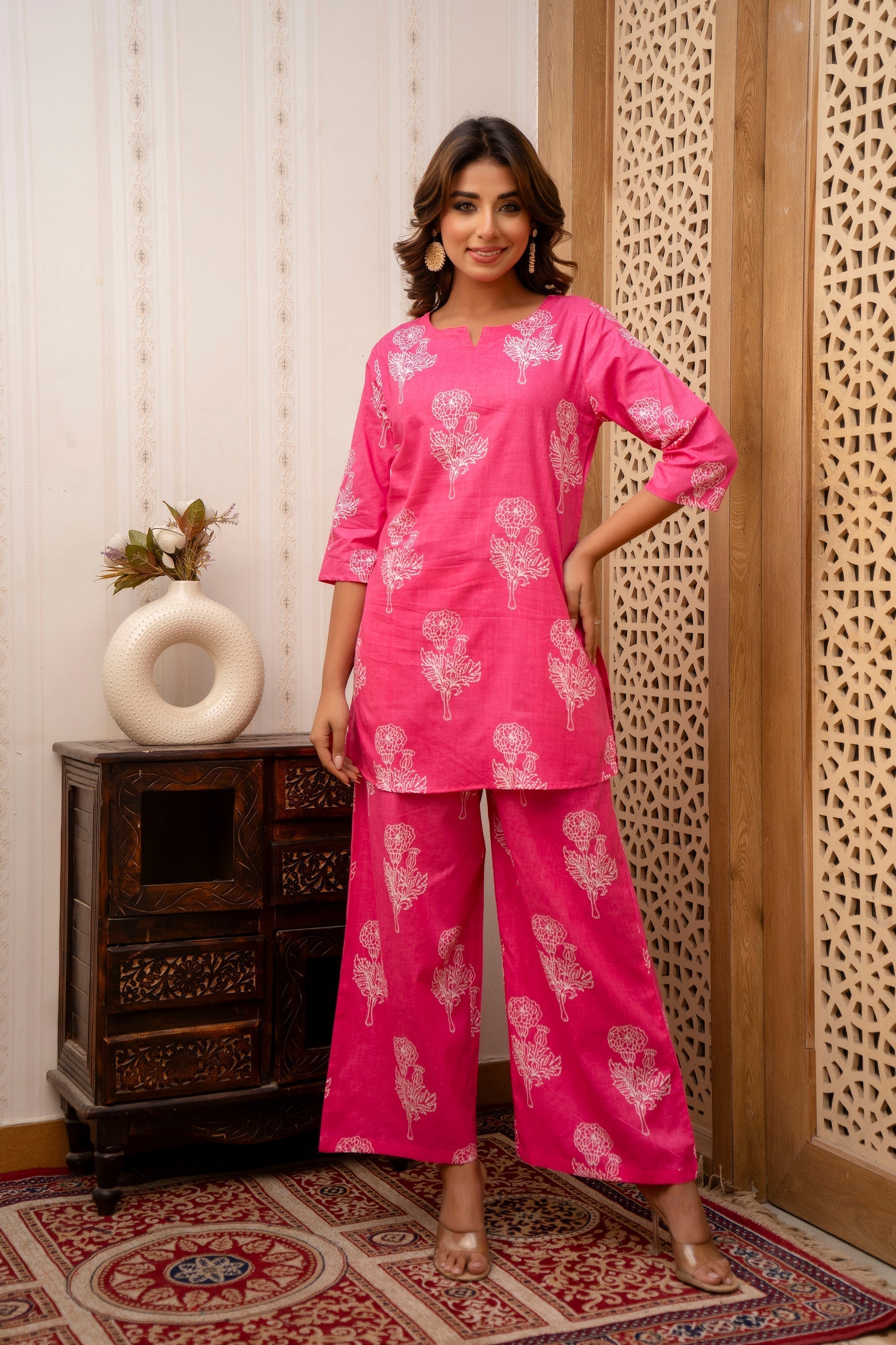 Blush Bloom Rayon Co-ord set