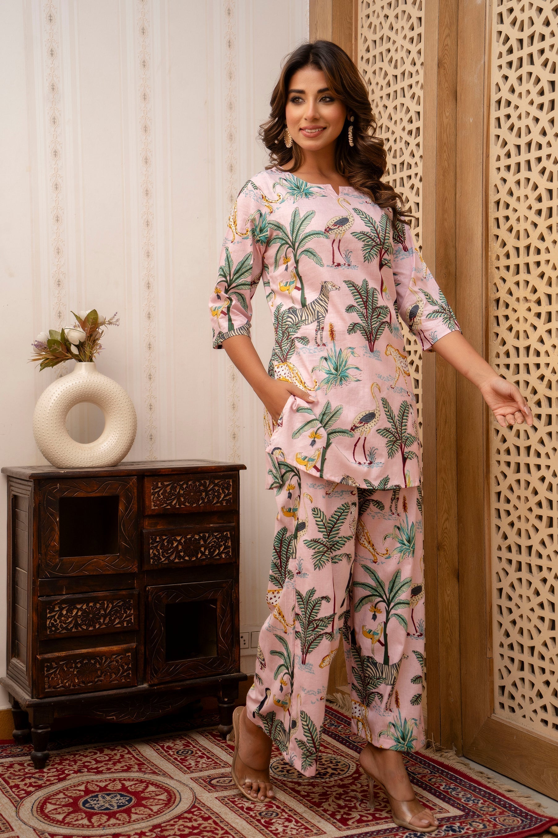 Rosy Reverie Rayon Co-ord set