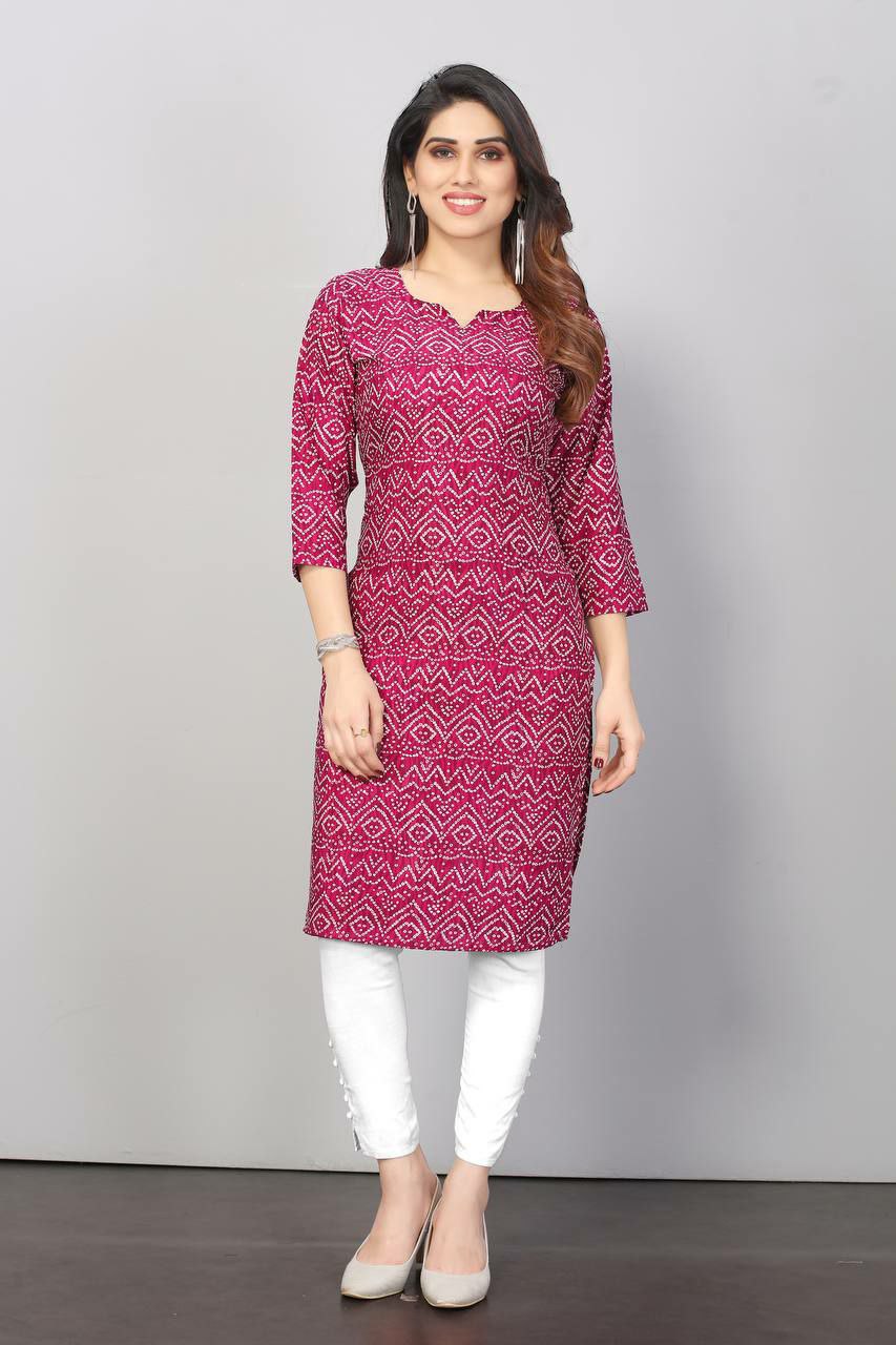 Crepe Printed Kurti Top For Women's/Krep dicetak kurti atas untuk wanita