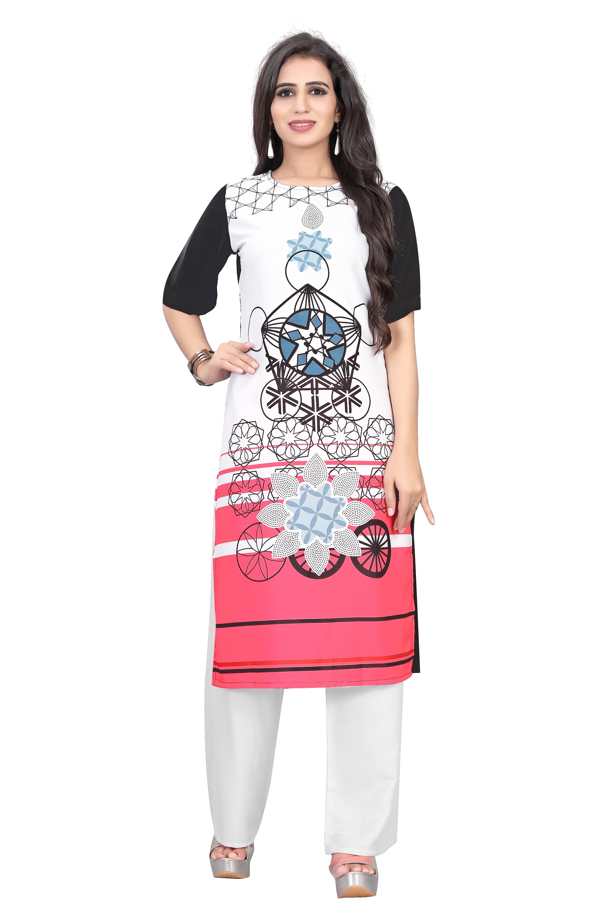 Daily Wear Stylish Crepe Digital Printed Kurti