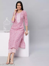 Embrace Every Occasion: Stylish Women's Printed Kurti & Pant Set Just for You!