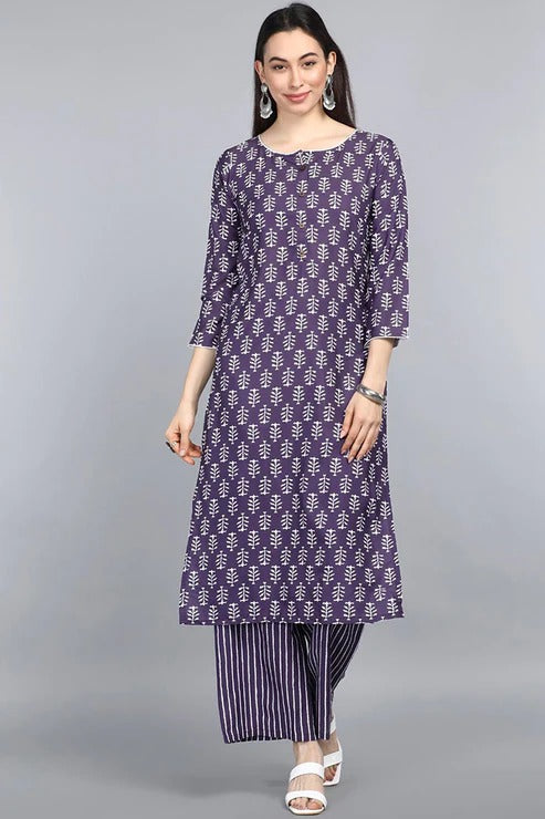 Effortless Style Printed Kurti and Pant Set.