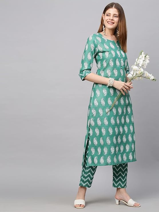 Cotton Printed Kurti and Pant Set for Comfortable Everyday Wear