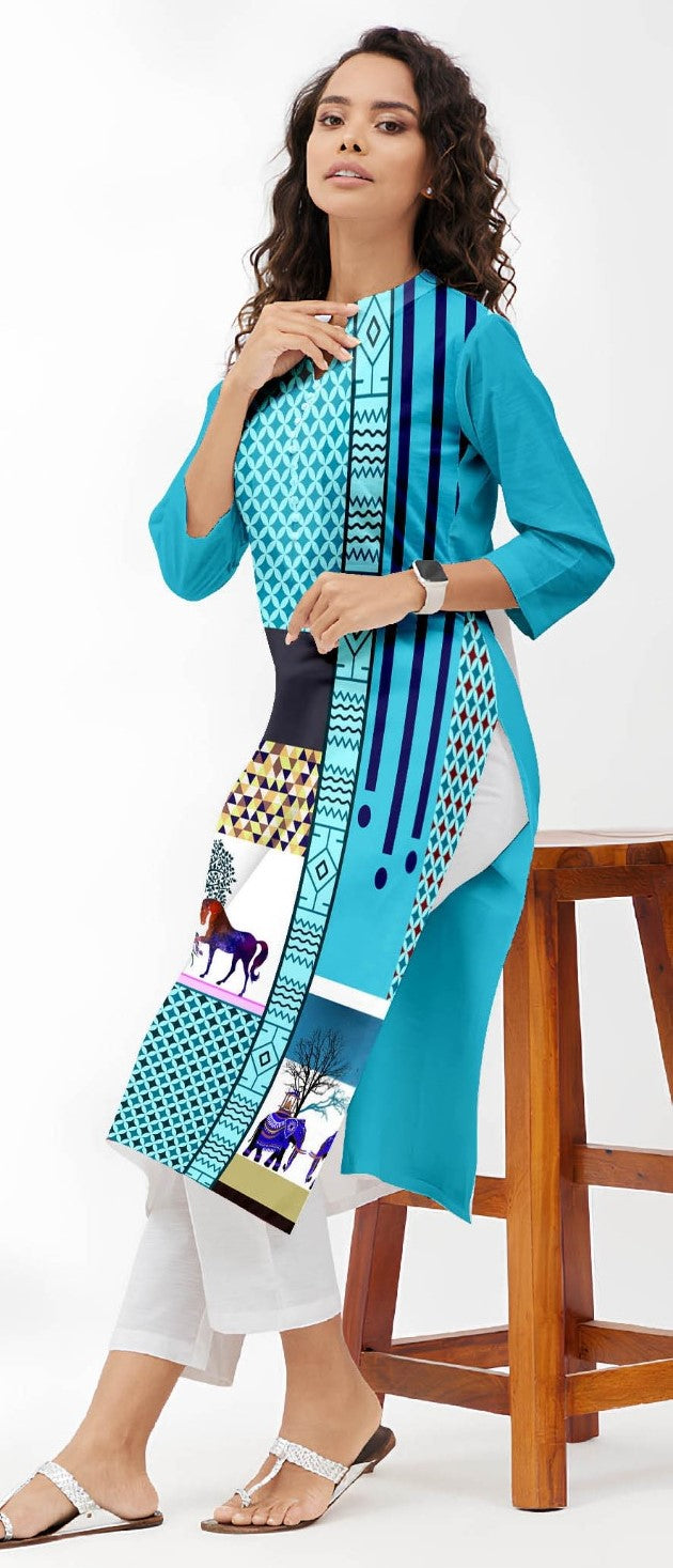 Daily Wear Stylish Crepe Digital Printed Kurti