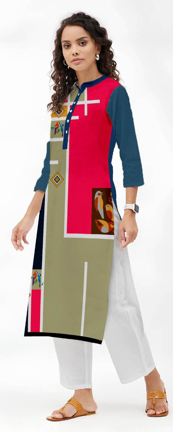 Daily Wear Stylish Crepe Digital Printed Kurti