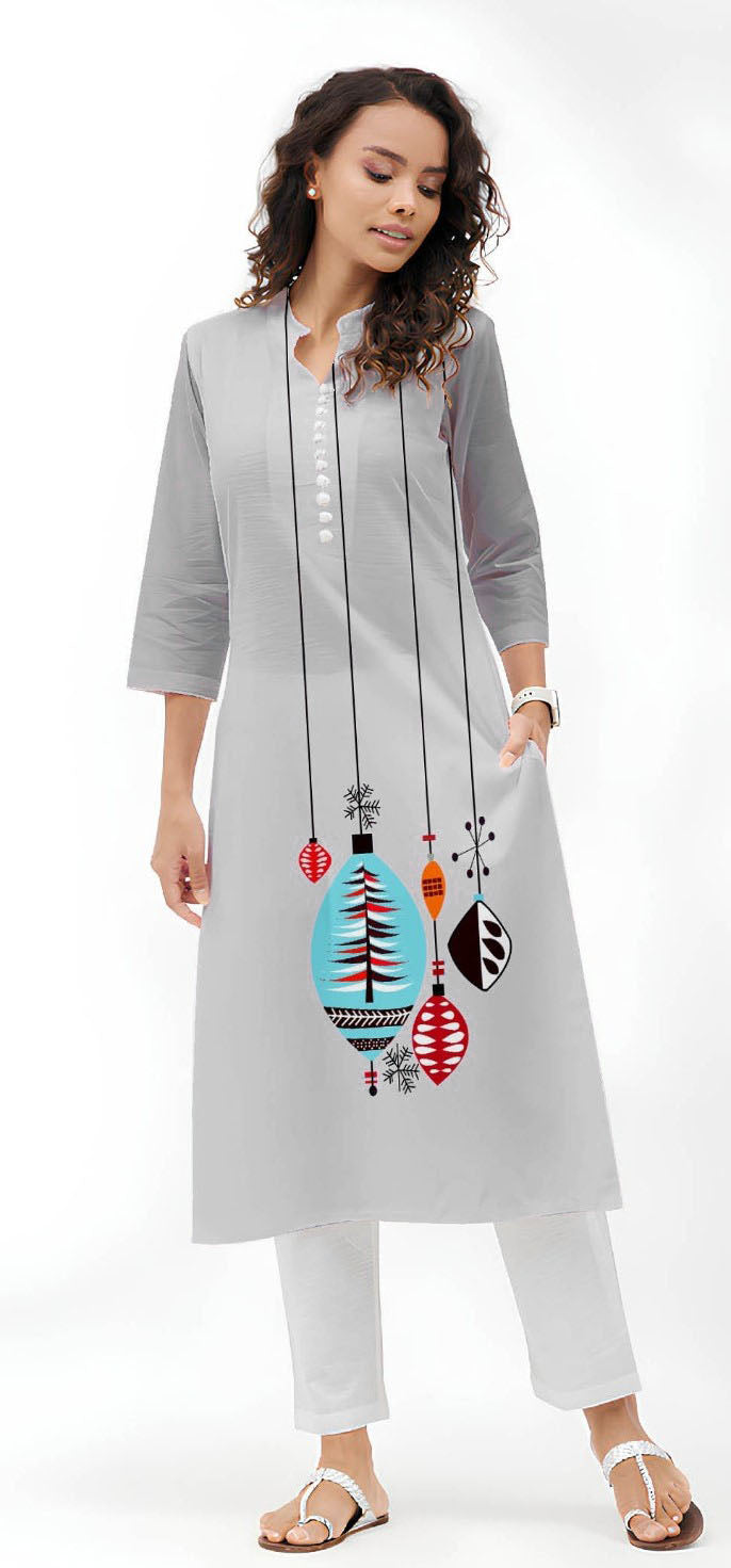 Daily Wear Stylish Crepe Digital Printed Kurti