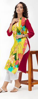 Daily Wear Stylish Crepe Digital Printed Kurti