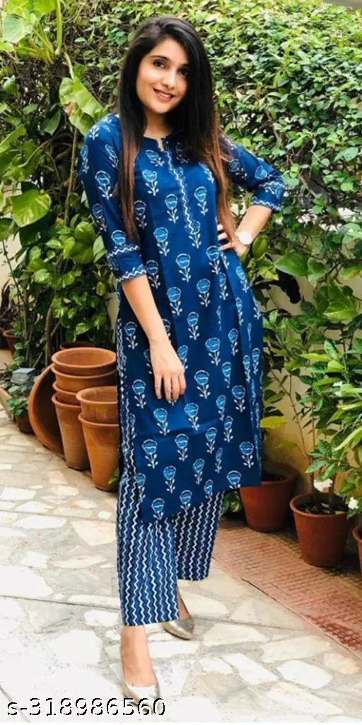 Fresh Look Printed Kurti & Pant Set!