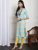 Graceful Patterns Digital Print Rayon Kurti for Women