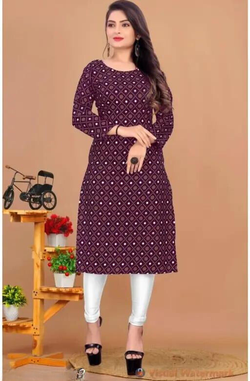 Daily Wear Stylish Crepe Digital Printed Kurti