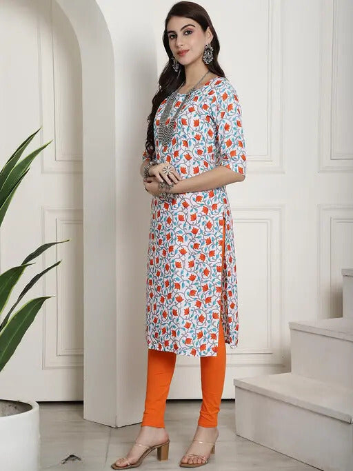 Floral Rayon Printed Kurtis