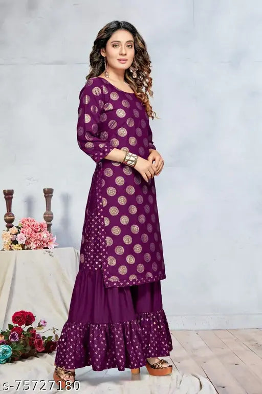 Kurti with sharara Plazzo Pant