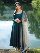 Set Gaun Georgette Bercetak Bergaya Bergaya Dengan Dupatta