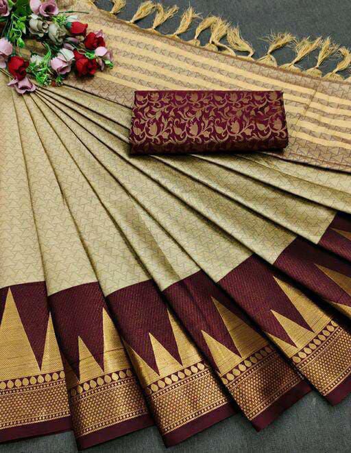 Rich soft cotton silk Saree With Beautiful Tone colours