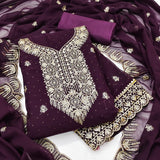 Designer Georgette Jari Work Suit with Swarovski Diamond Detailing