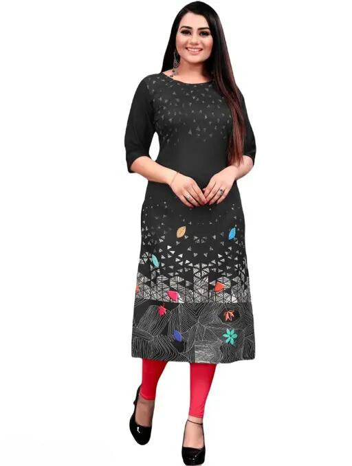 Daily Wear Stylish Crepe Digital Printed Kurti