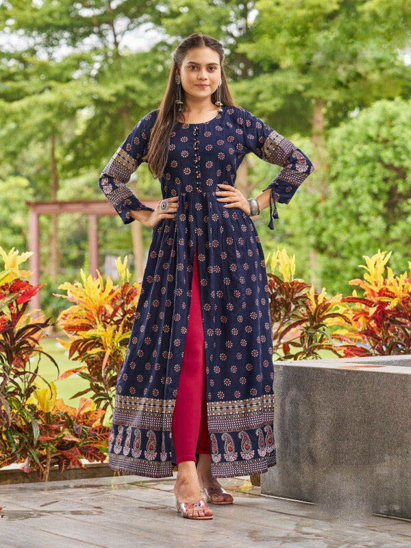 Foil Print Frontline Kurti