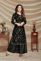 Cetakan Kerajang Kurti dengan Palazzo Pant