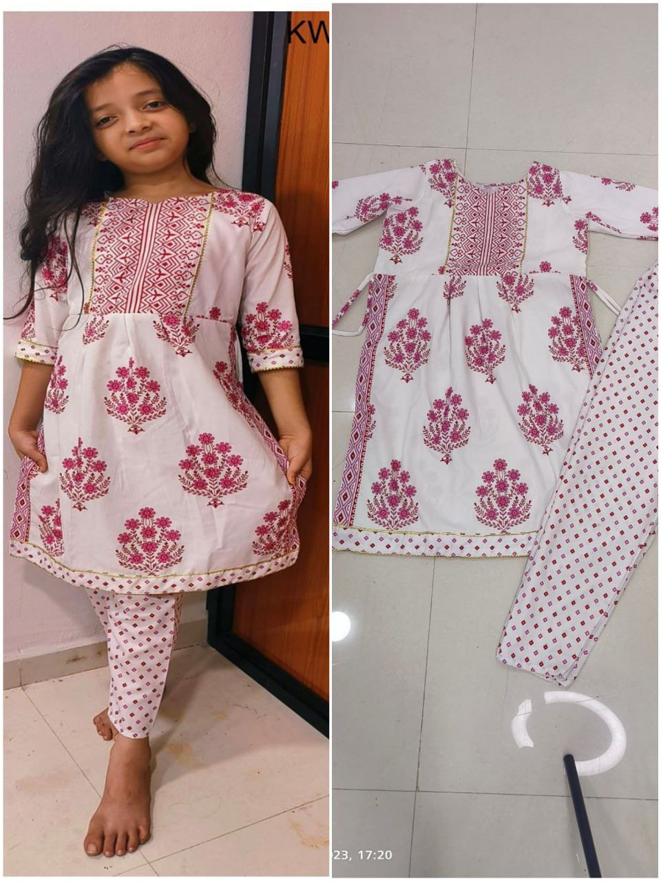 Kids Rayon Printed Kurti with Pant - Stylish & Comfy