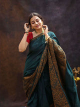 Beautiful Silk Printed Saree With Unstitched Blouse