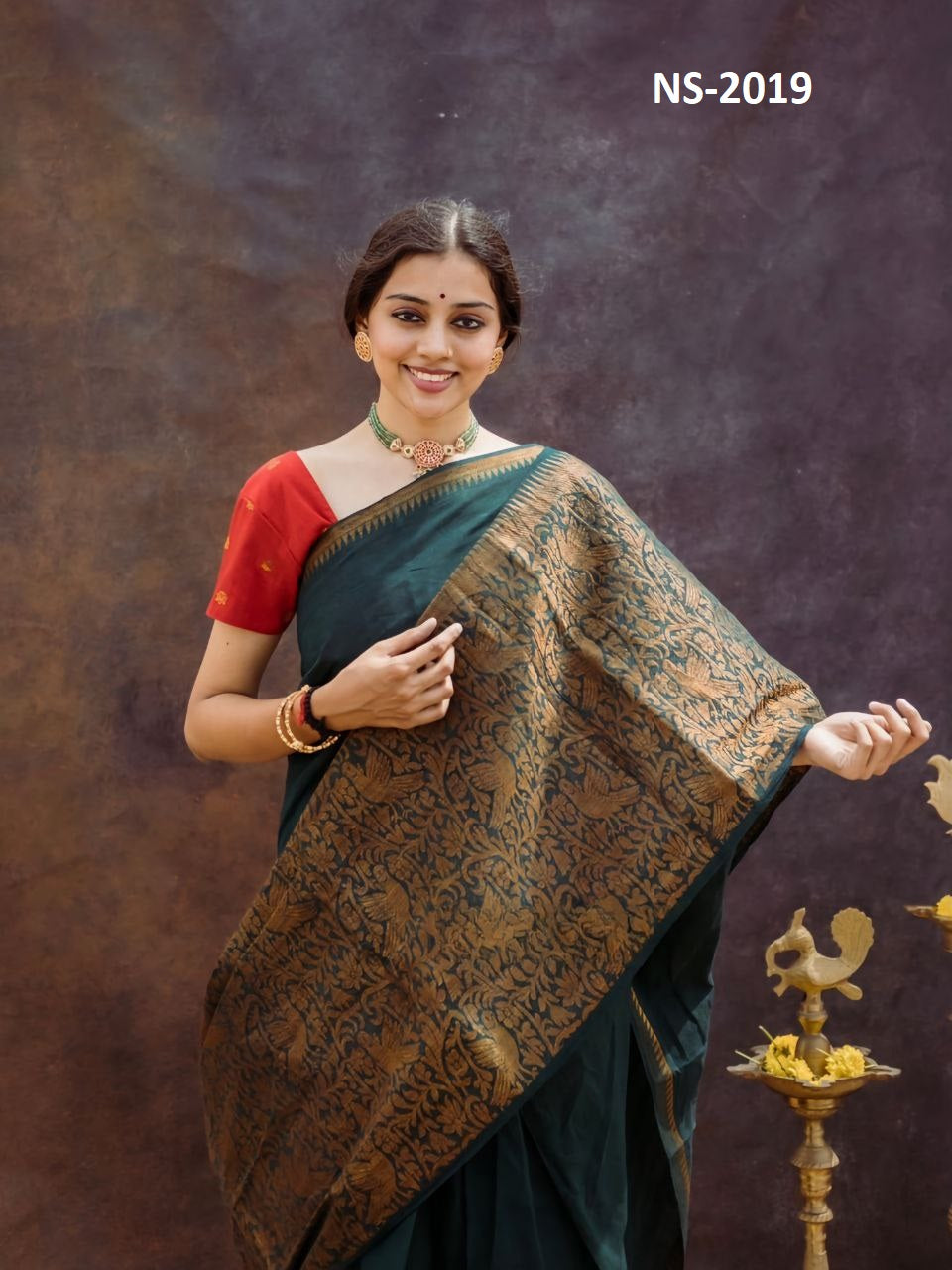 Beautiful Silk Printed Saree With Unstitched Blouse