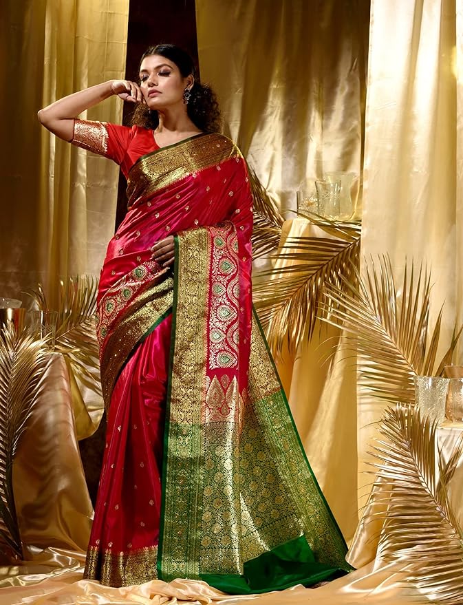 Beautiful Silk Printed Saree With Unstitched Blouse