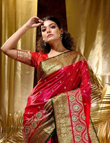 Beautiful Silk Printed Saree With Unstitched Blouse