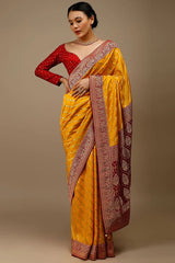 Beautiful Softy Kanjivaram Silk Saree With Unstiched Brocade Blouse