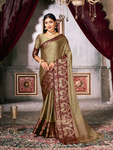 Beautiful Silk Printed Saree With Unstitched Blouse